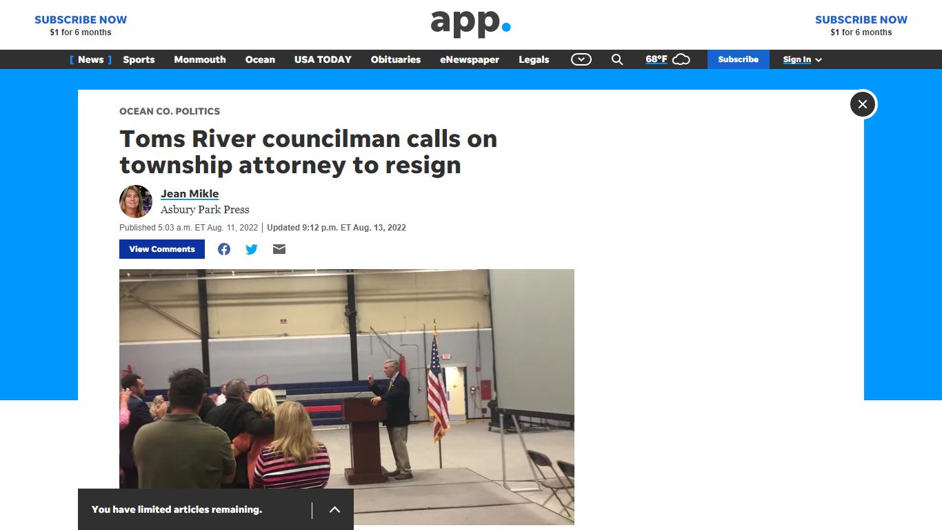 Toms River councilman calls on township attorney to resign