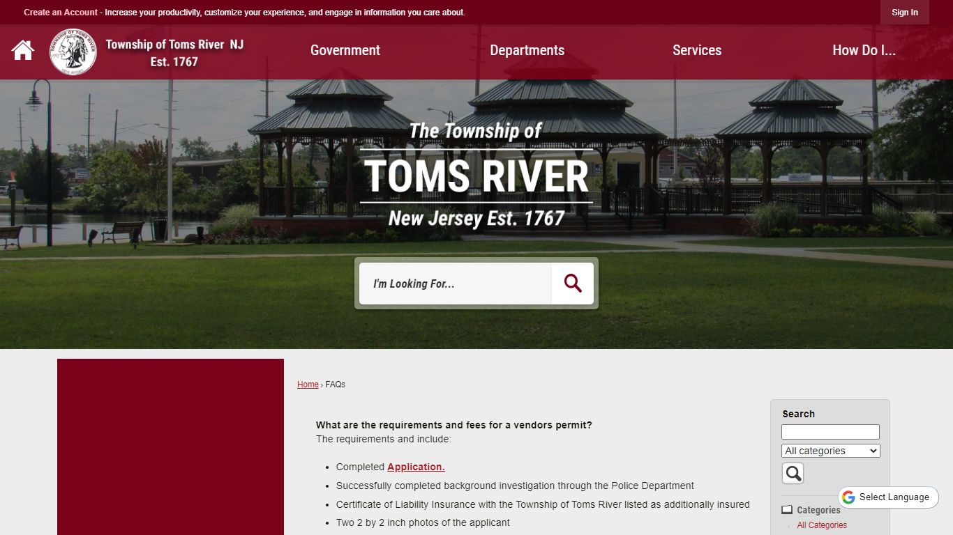 FAQs • Toms River Township, NJ • CivicEngage